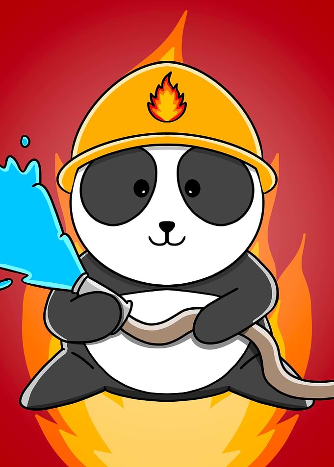 Cute Panda FireMan