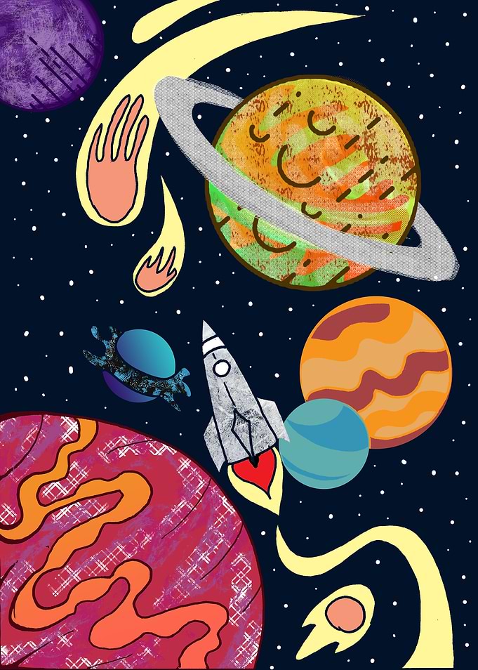 Rocket in space