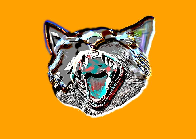 Scream Cat Embossed