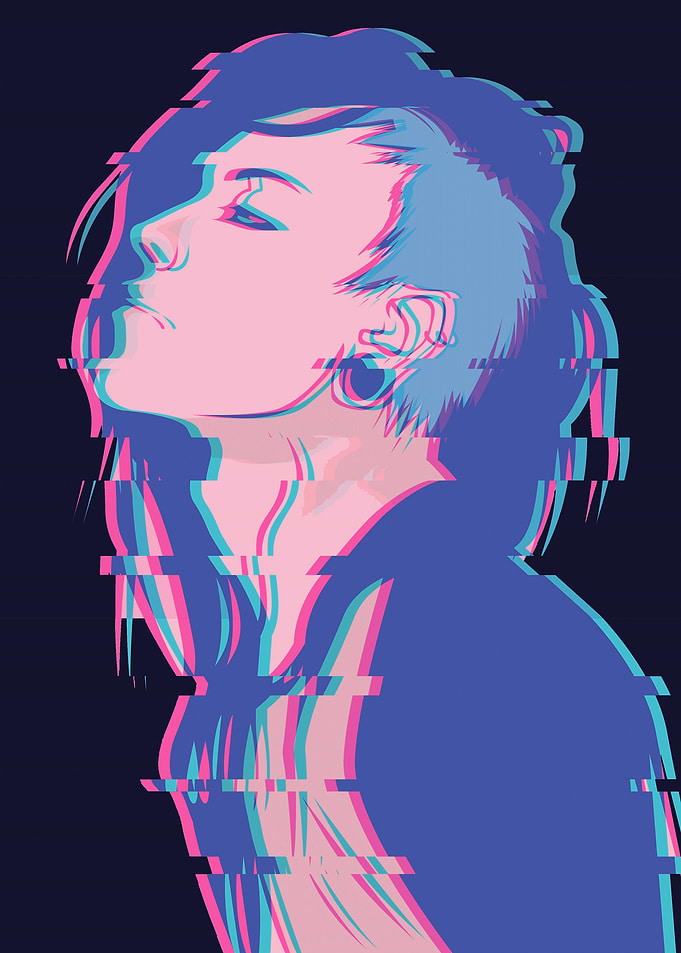 Sad Goth Punk Emo Girl