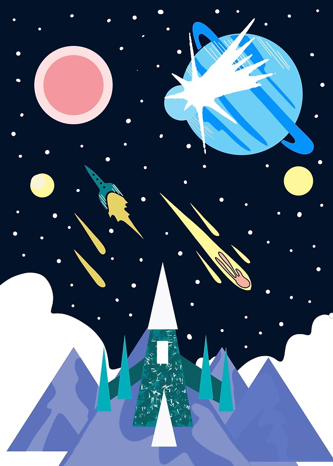 Rocket on the moon
