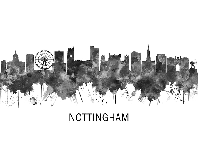Nottingham England Skyline