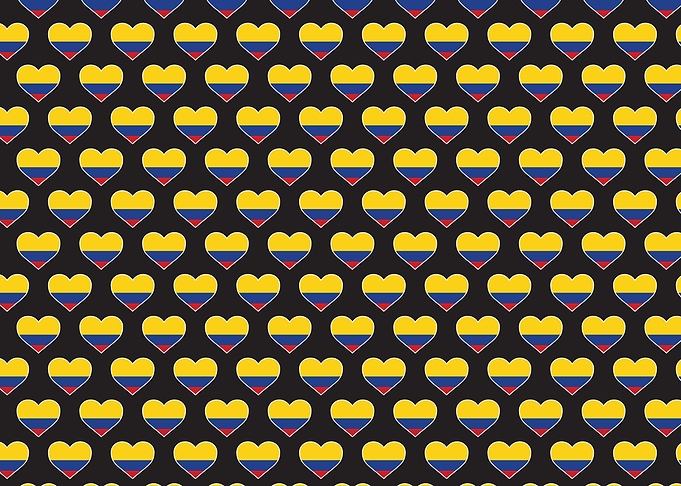 Love Colombia flag Motif