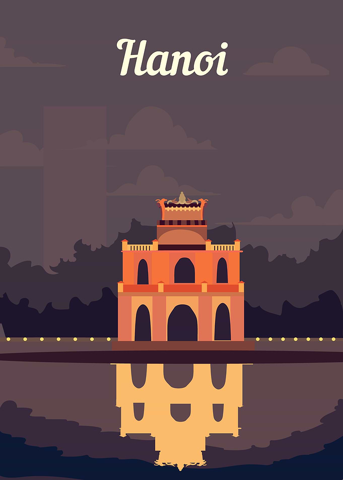 Hanoi Retro poster