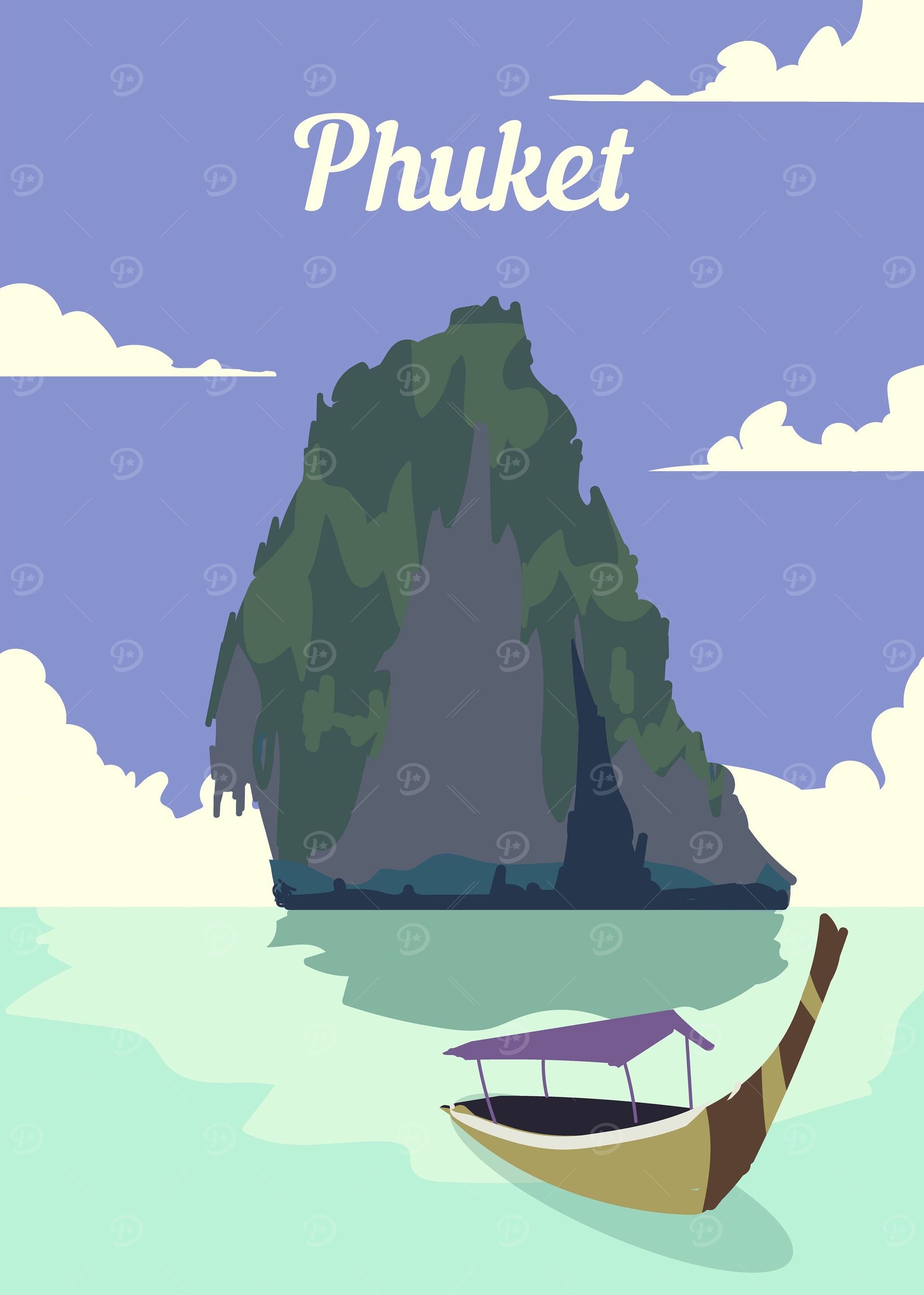 Phuket retro poster