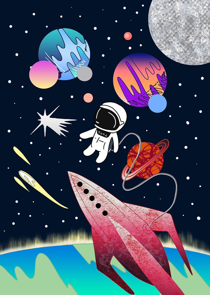 Spaceman Red rocket