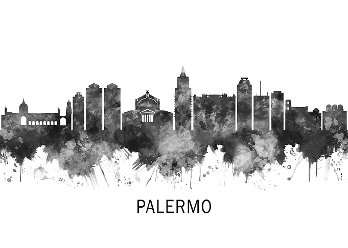 Palermo Skyline BW