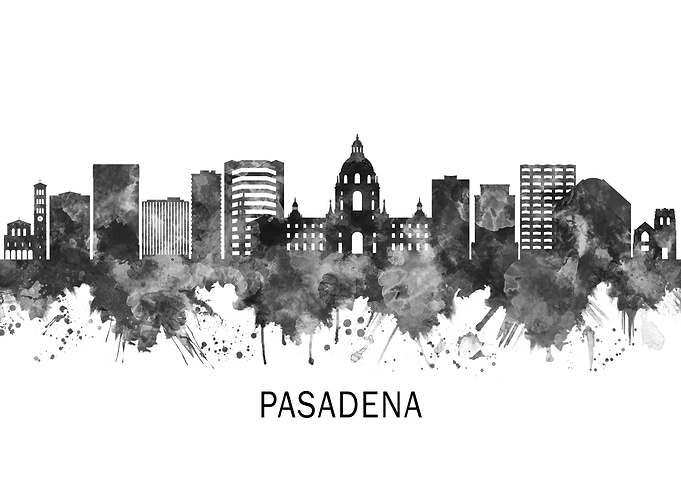 Pasadena Skyline BW
