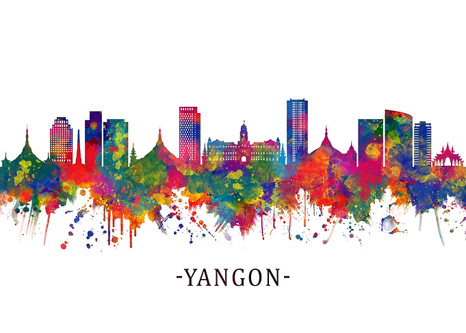 Yangon Myanmar Skyline