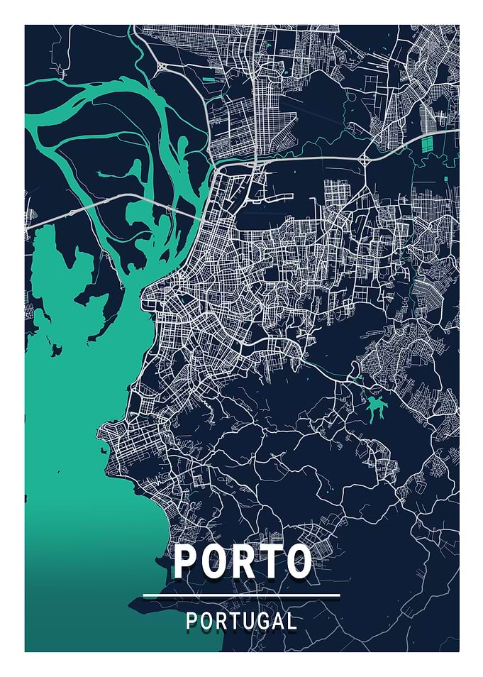 Porto Blue Dark Color City