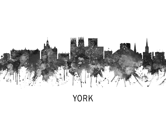 York England Skyline BW
