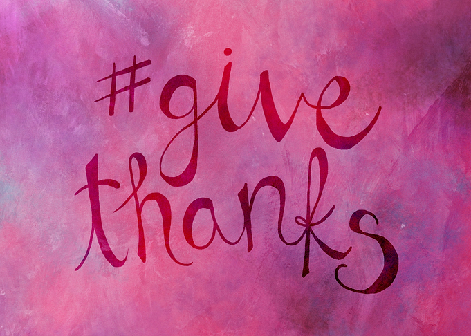 Give Thanks in pink