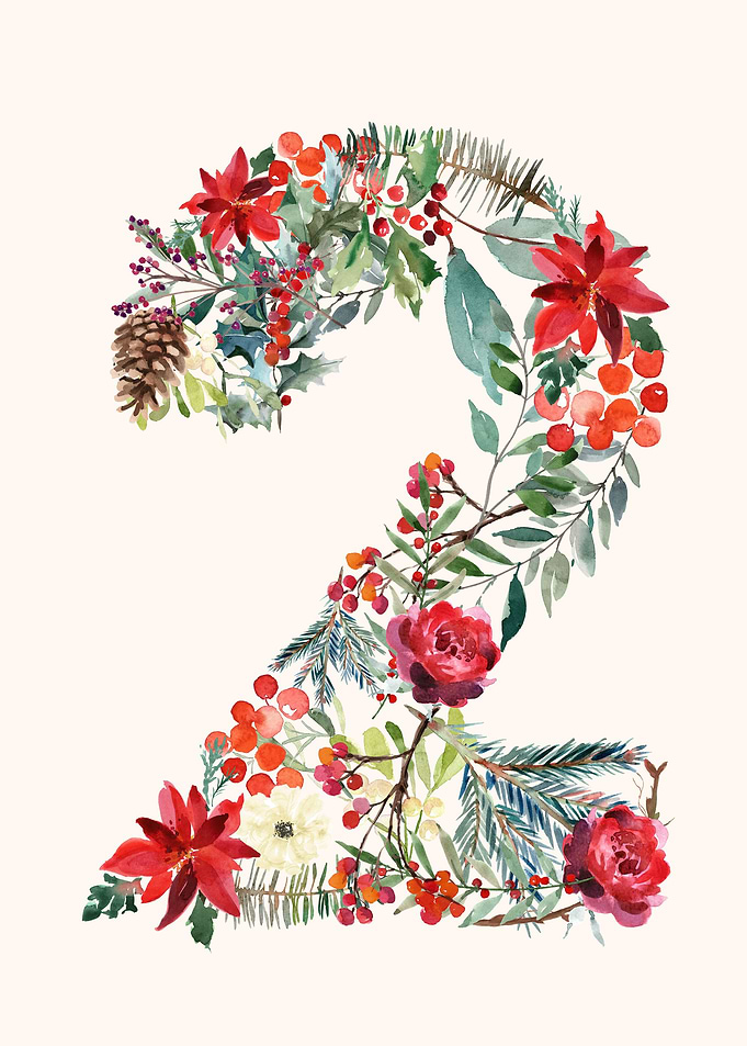 2 Two Floral Watercolor