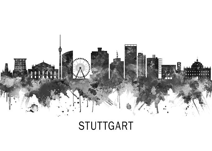 Stuttgart Germany Skyline