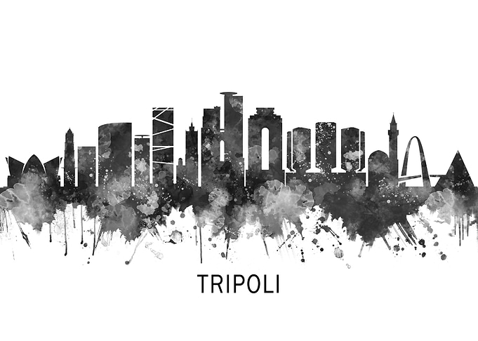 Tripoli Libya Skyline BW