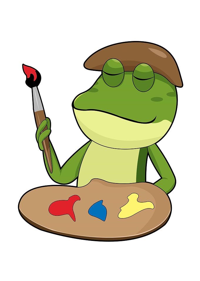 Frog Painter Brush Colour
