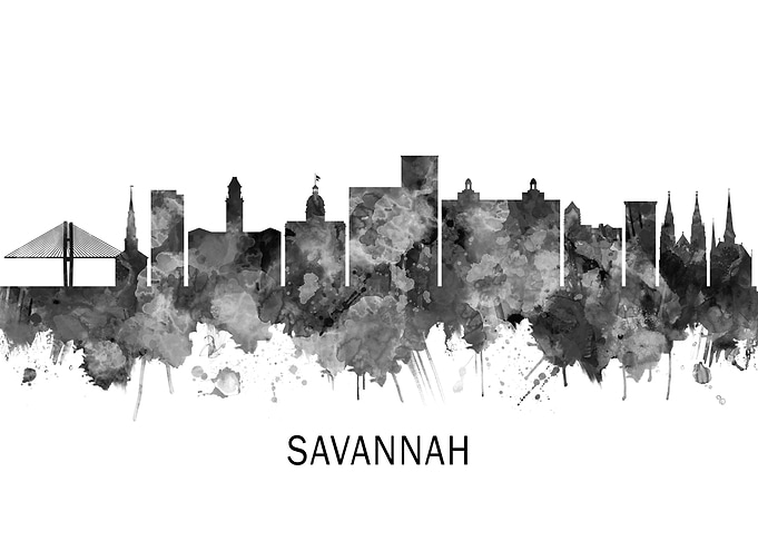 Savannah USA Skyline BW