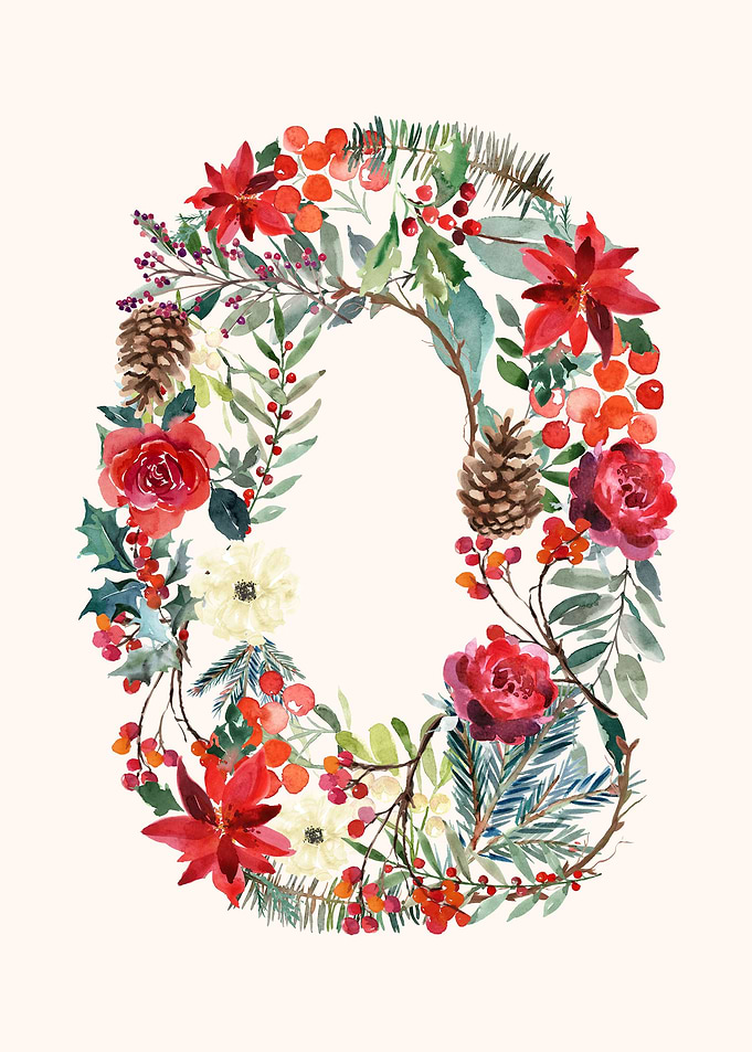 0 Zero Floral Watercolor
