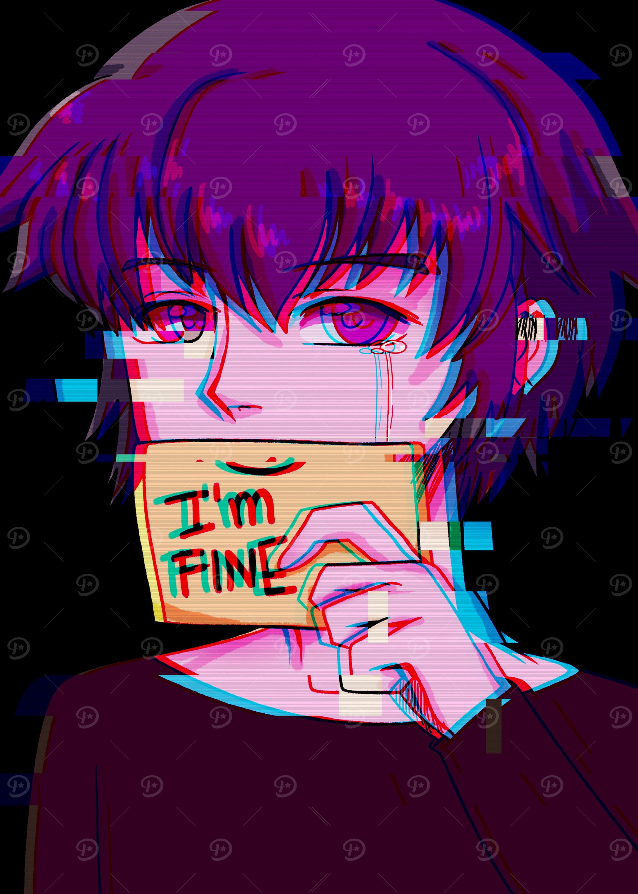 Im Fine Sad Anime Boy
