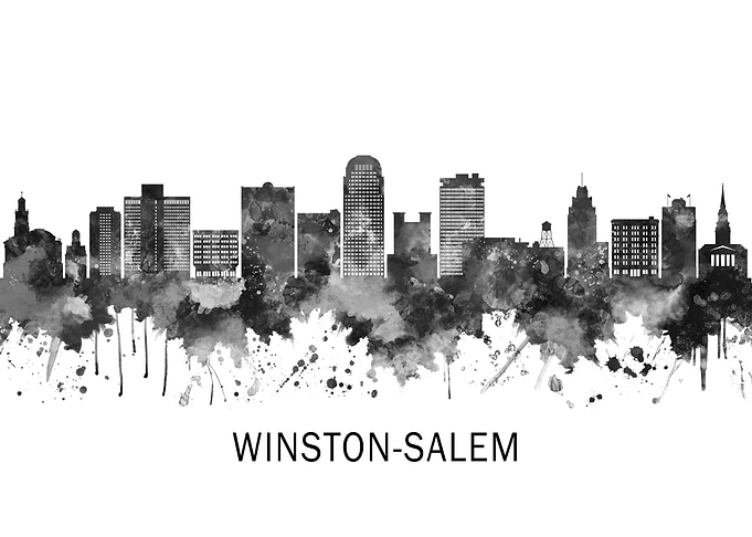 Winston Salem Skyline BW
