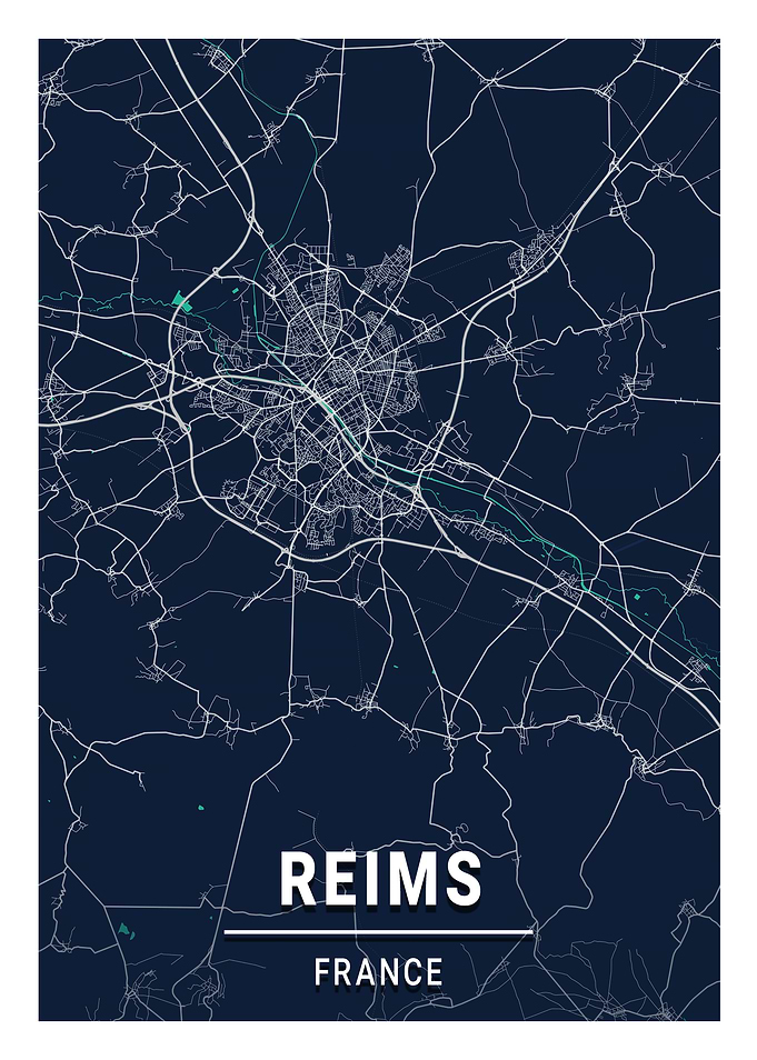 Reims Blue Dark Color City