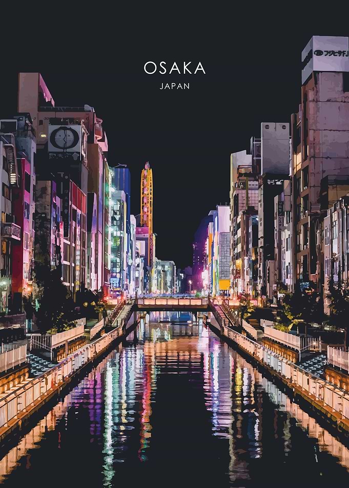 Osaka Japan Nightlife Art