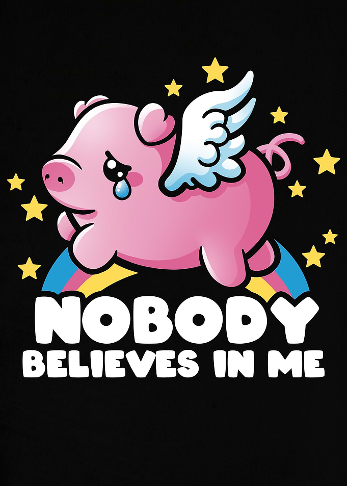 Sad flying piggy