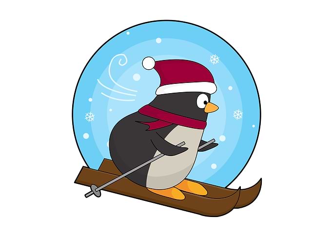 Penguin Skier Skis