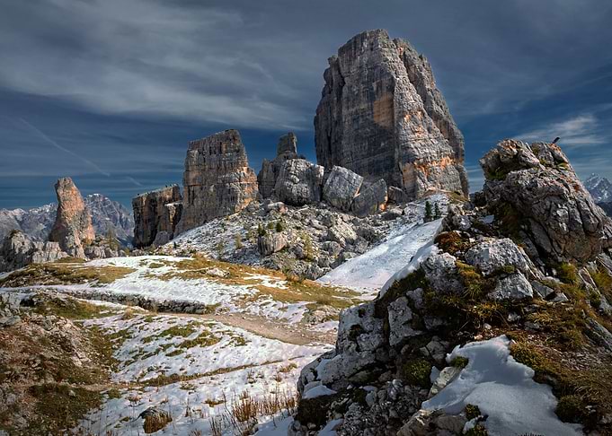 5 torri dolomite mountains