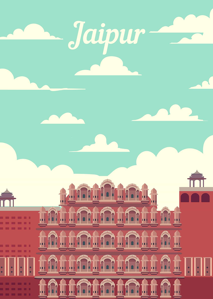Jaipur retro poster