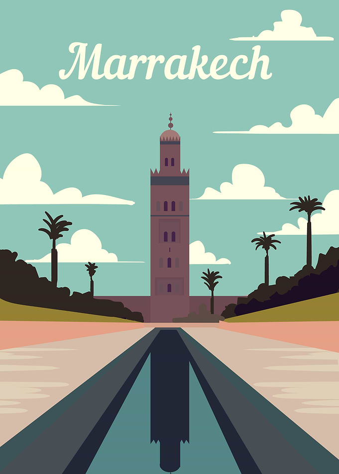 Marrakech retro poster