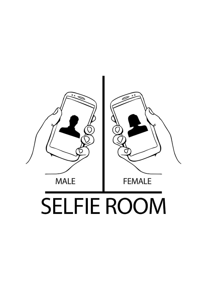 Selfie Room Bathroom Quote