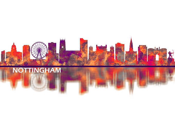 Nottingham England Skyline
