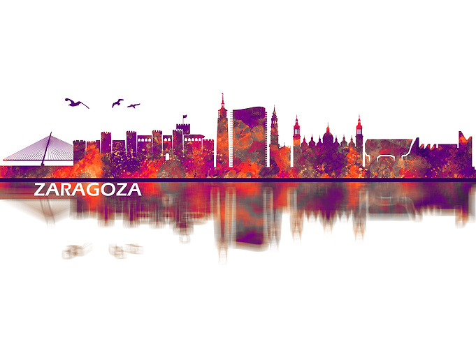 Zaragoza Spain Skyline