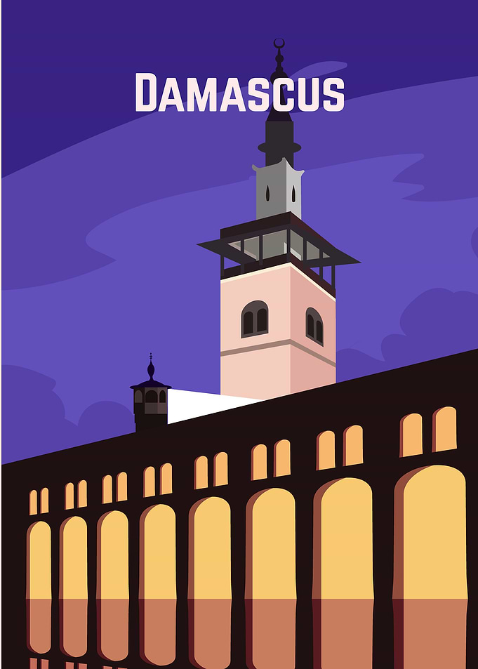 Damascus retro poster