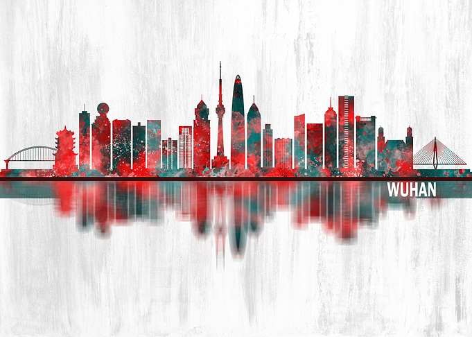 Wuhan China Skyline
