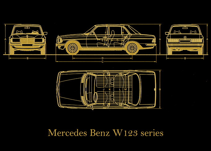 Mercedes Benz W123 gold