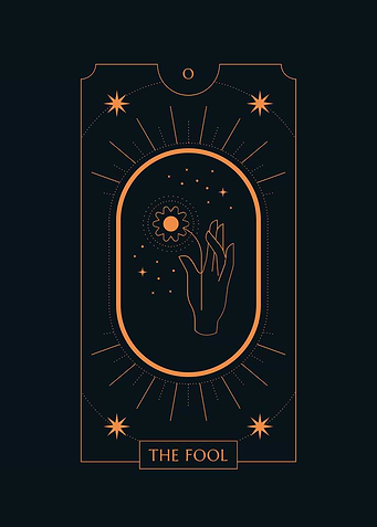 Black Tarot Card THE FOOL