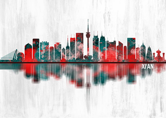 Xian China Skyline
