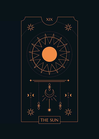 Black Tarot Card THE SUN