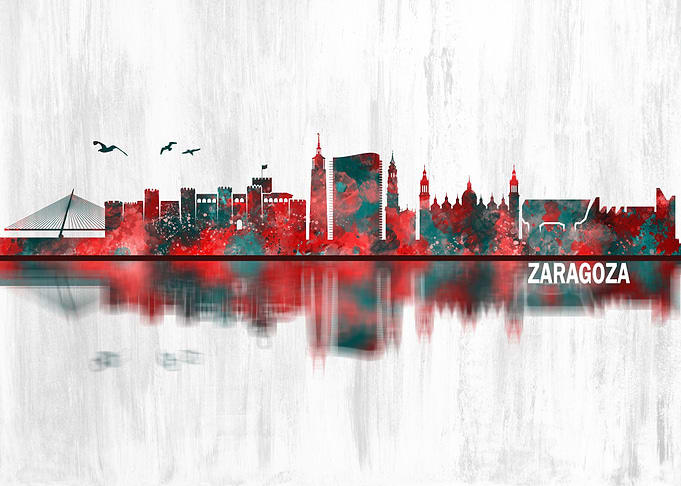 Zaragoza Spain Skyline