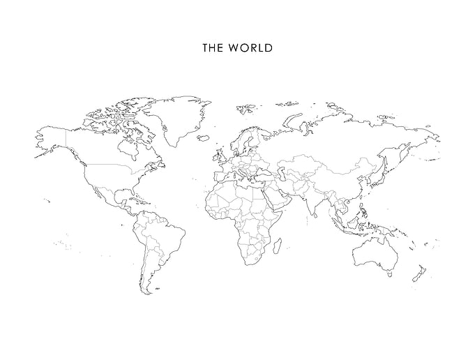 World Map Black and White