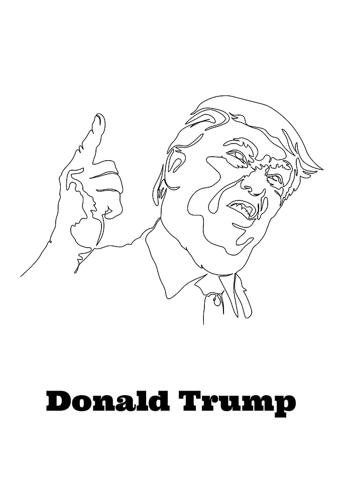 Continuous line of Trump