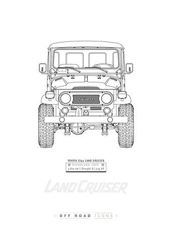 FJ40 Black and white