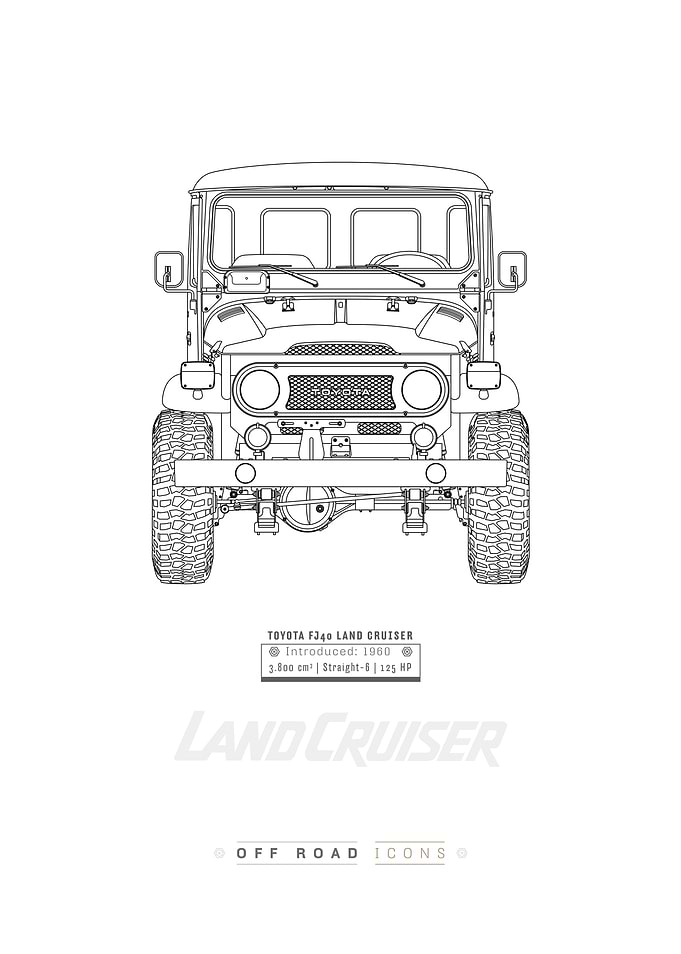 FJ40 Black and white
