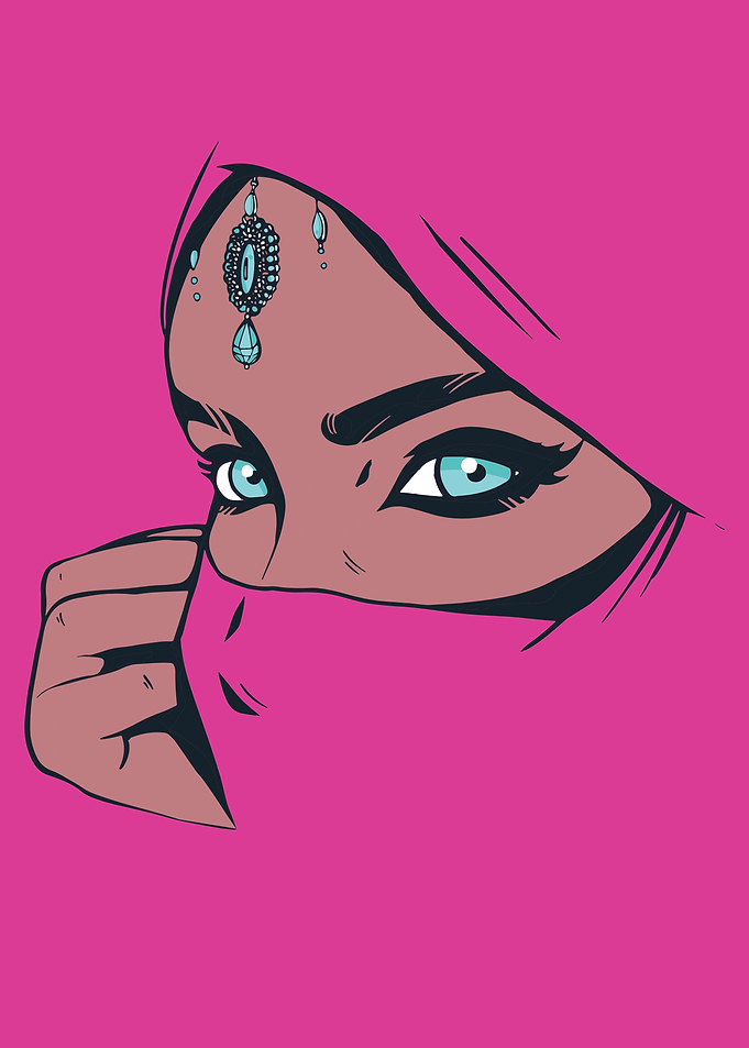 Arabic woman blue eyes