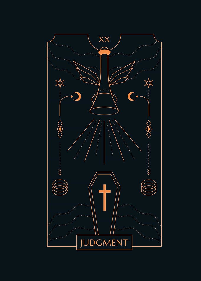 Black Tarot Card JUDGEMENT