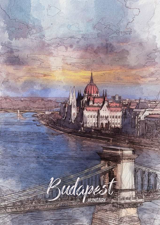 Budapest City Sketch