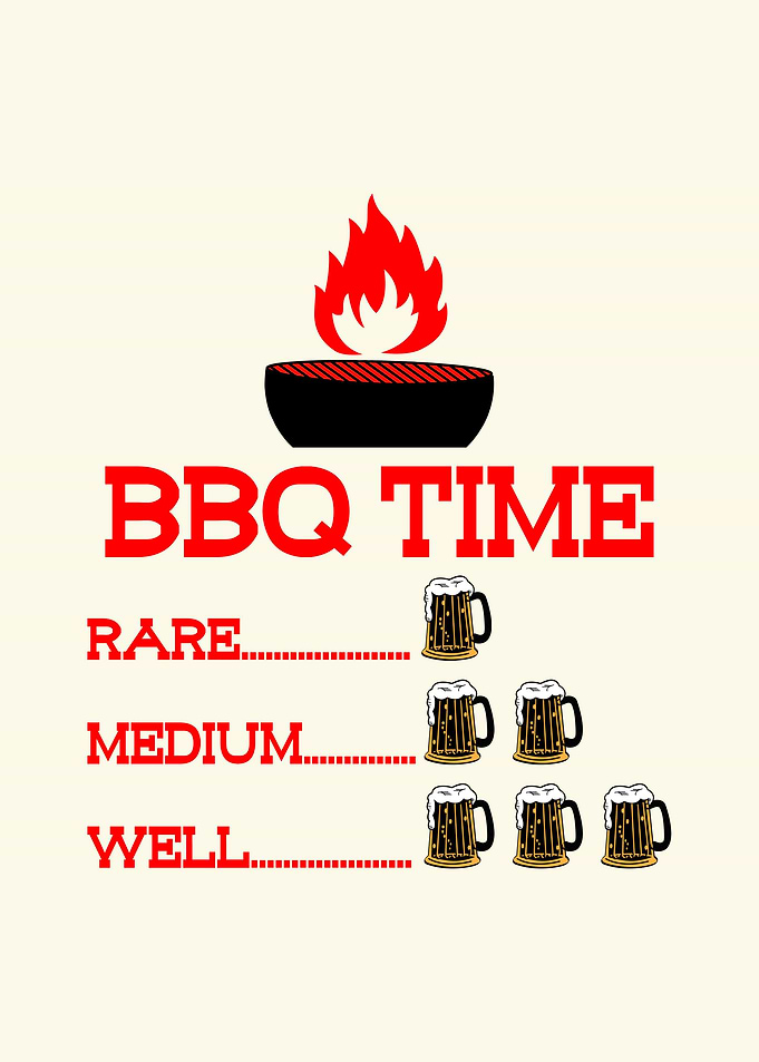 BBQ Time Funny Wall Art