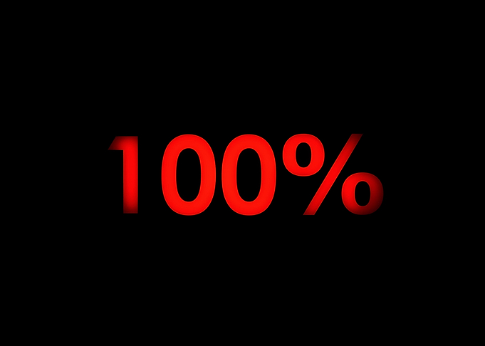 Hundred percent red messag